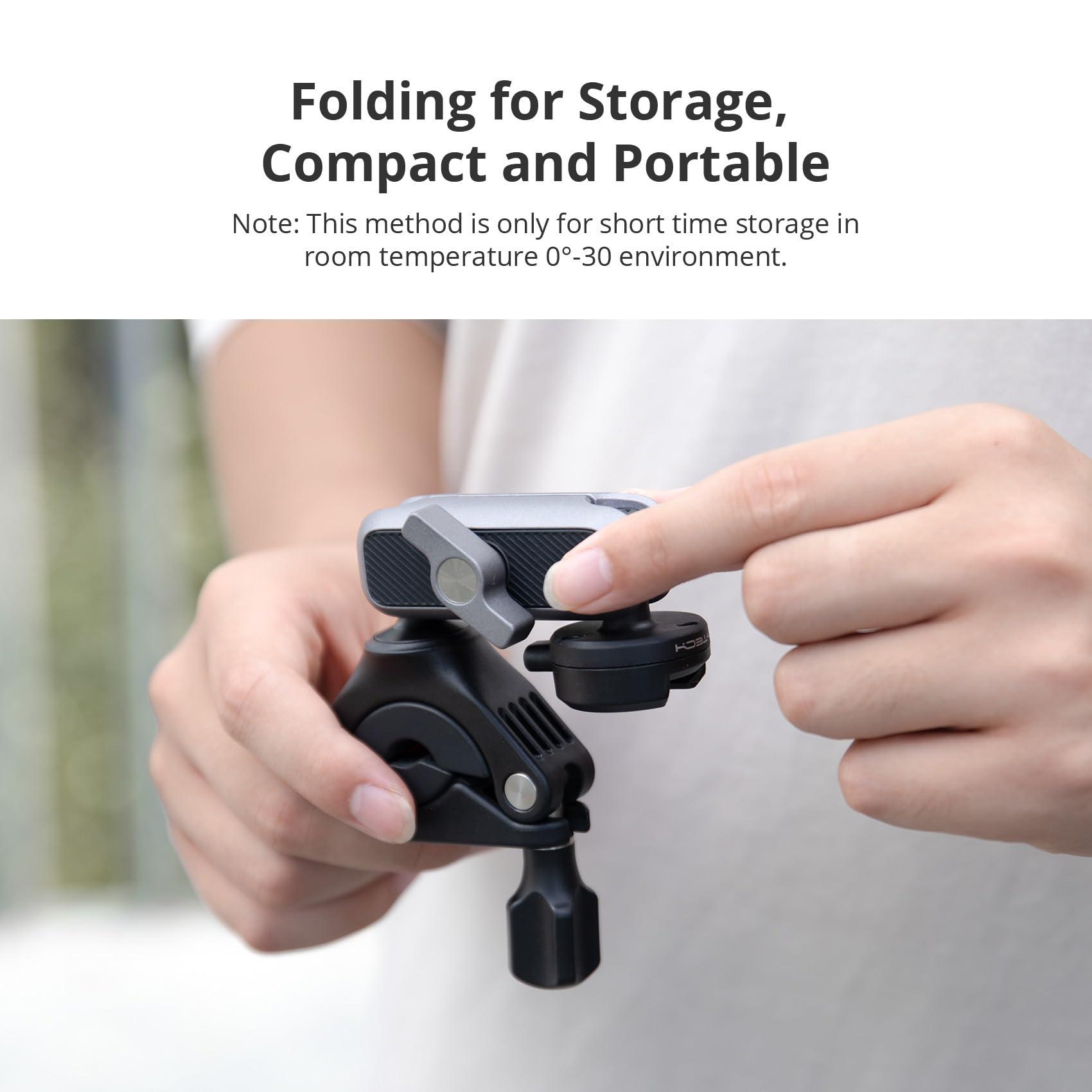 PGYTECH PGYTECH CapLock Bike Motorcycle Handlebar Mount for DJI OSMO Action 5 Pro/4/3/Pocket 3, for Gopro Hero 13/12/11, for Insta360 Ace Pro 2/X4/X3/ONE RS, Action Camera Phones with 1/4\"-20 Thread Adapter