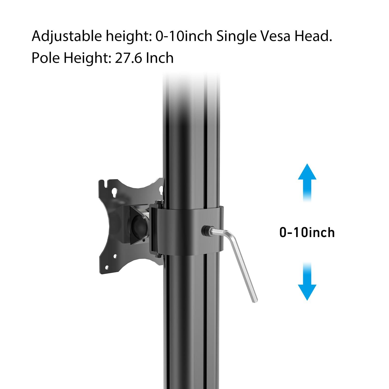 BEWISER BEWISER Dual Monitor Stand Desk Mount- Vertical Heavy Duty Monitor Riser Fits Two 17 to 49 Inch Screen with Swivel, Tilt, Height Adjustable,weight capacity up to 33 lbsBL200-B