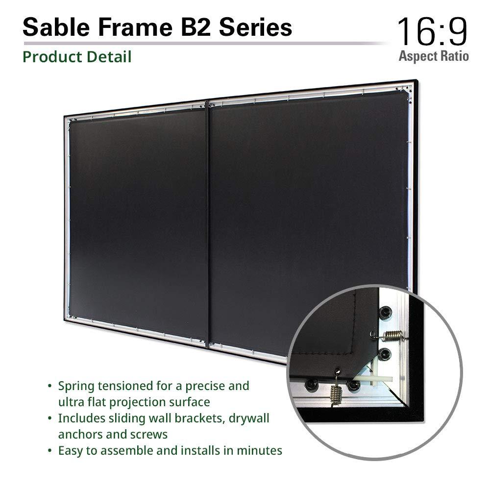 Elite Screens Elite Screens Sable Frame B2 Series 120-Inch Fixed Frame Projector Screen, 16:9 Ultra HD 4K/8K & Active 3D Ready, ISF Certified CineWhite UHD-B Material, Home Theater UST Projection Screens, SB120WH2