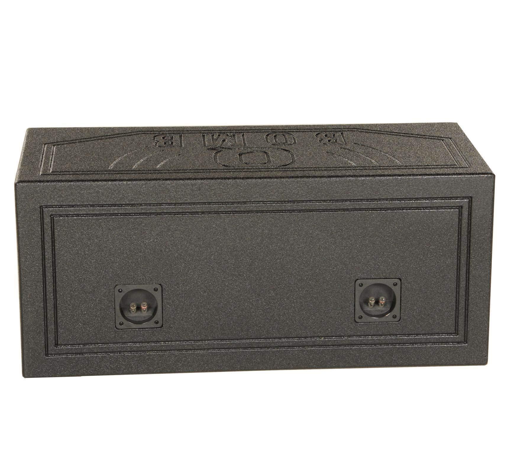 Q Power Q Power Dual 12 Inch Subwoofer Box, High-Performance Vented Speaker Enclosure, Black