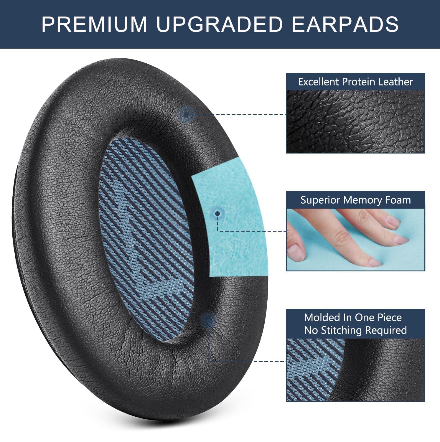 GEVO Ear Pads Replacement for Bose SoundLink AE2 - GEVO Earpad Cushions for SoundLink AE2 / SoundLink Around Ear ii Wireless Headphones with Premium Protein Leather Noise Isolation Memory Foam (Black)