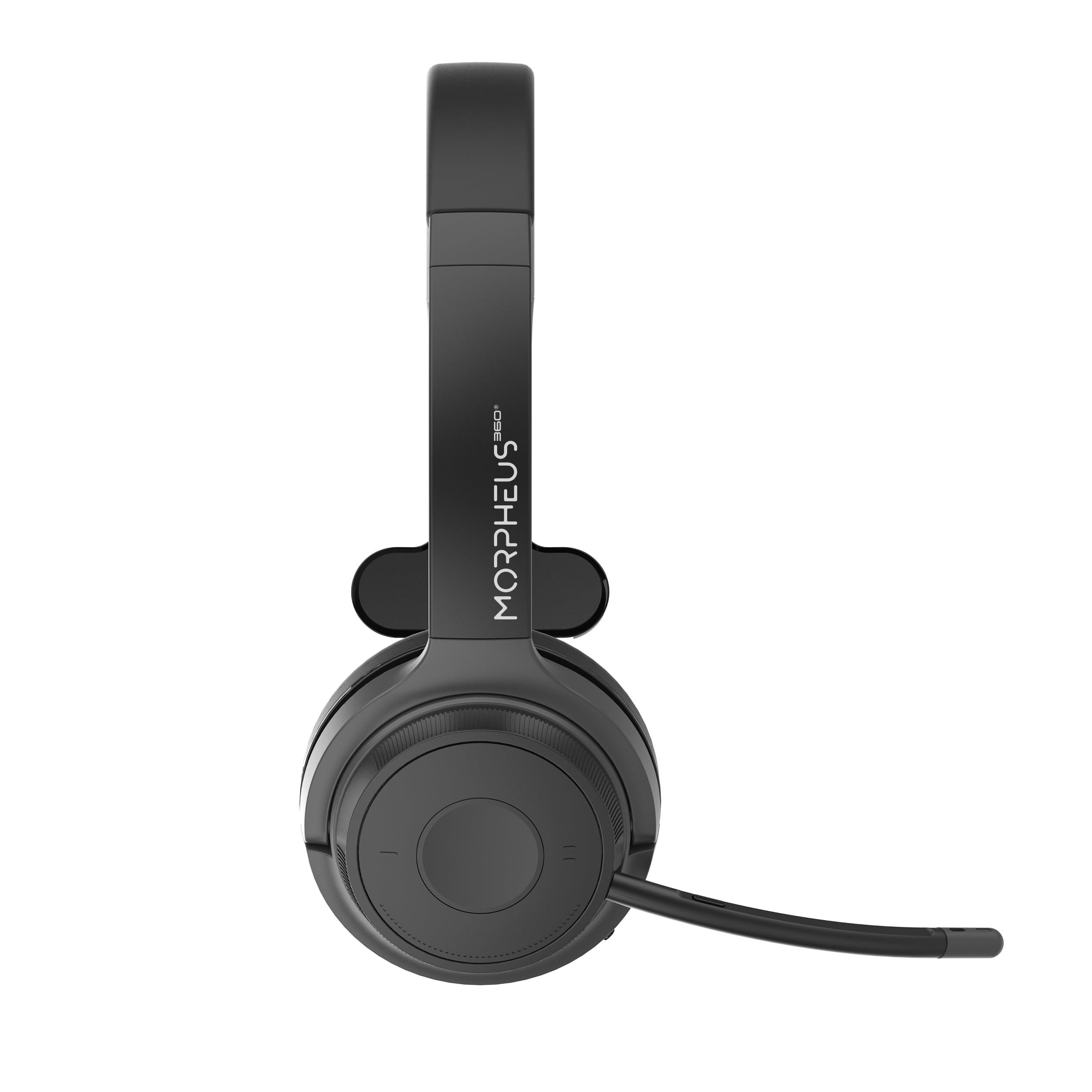 Morpheus 360 Morpheus 360 Advantage Wireless Mono Headset with Detachable Boom Microphone HS6200MBT, Bluetooth Headphones, UC Compatible, 30H Playtime, Black