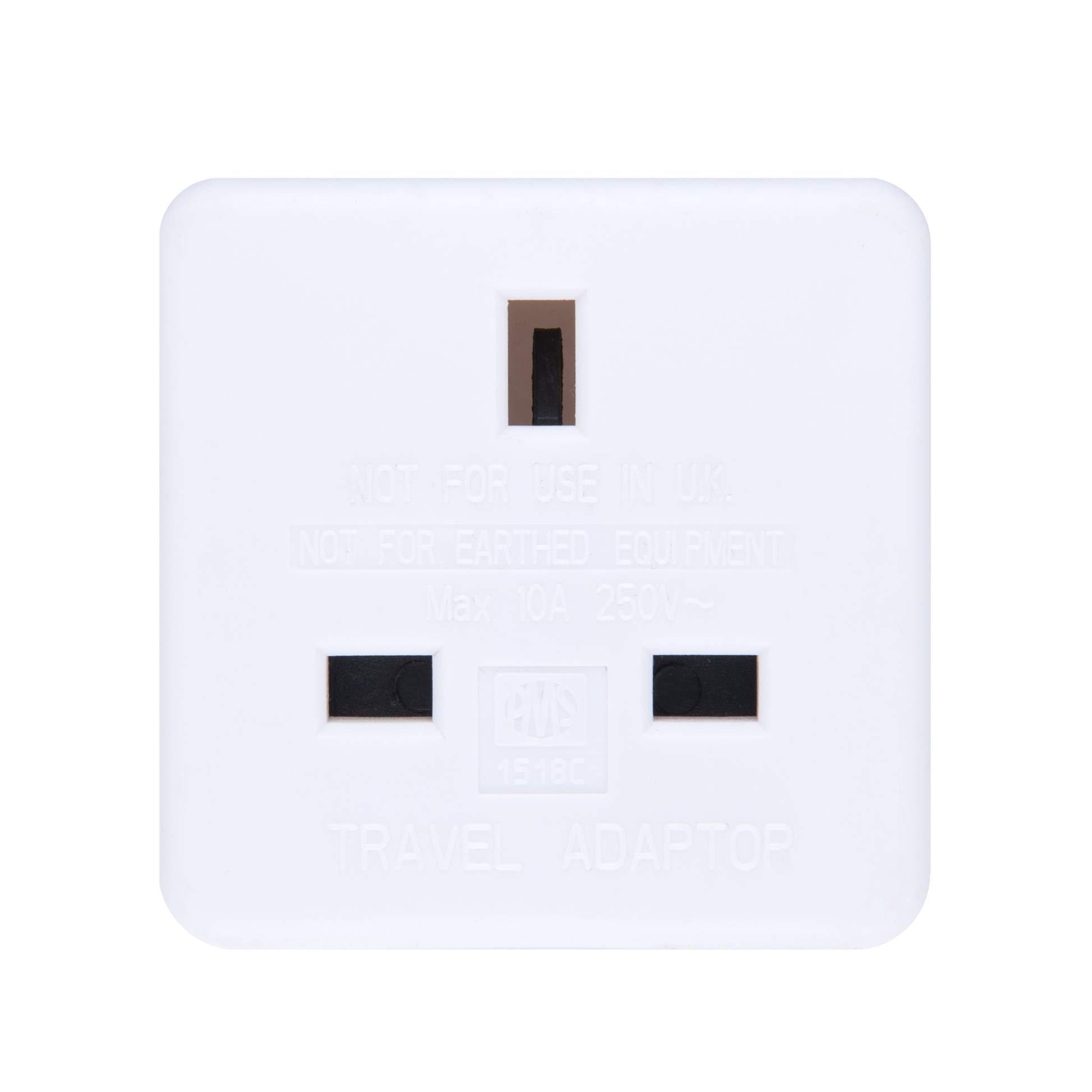 Keple UK to US Adapter England American Socket 3 Pin to 13 Amp 2 Pin Plug Type G to Type A B | International Universal USA Travel Adaptor Adopter | for Mobile Phone Tablet Laptop | 1 x White