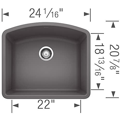BLANCO BLANCO, Cinder 441468 DIAMOND SILGRANIT Single Bowl Undermount Kitchen Sink