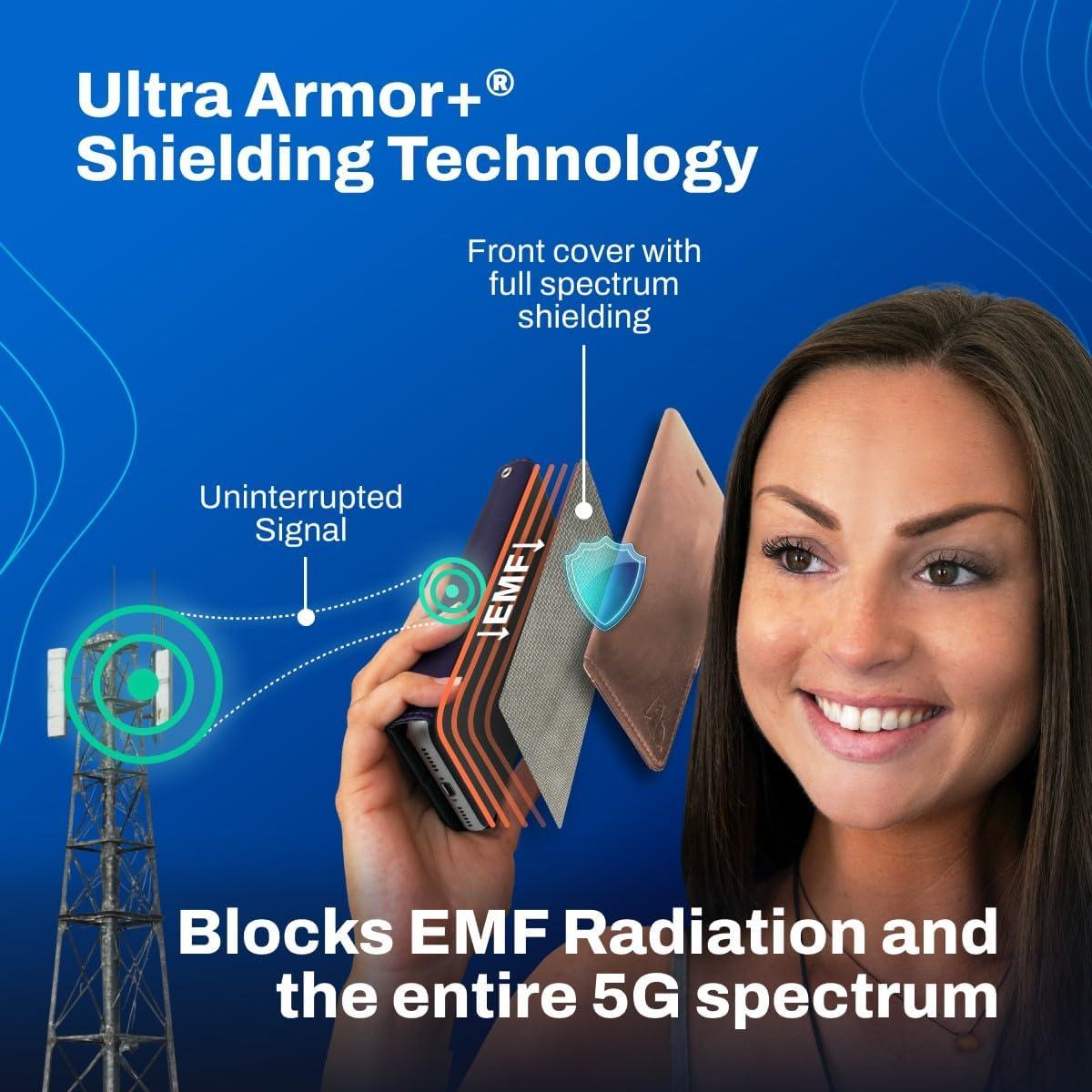 DefenderShield DefenderShield EMF Protection & 5G Anti Radiation iPhone 13 Pro Max Case - RFID Blocking EMF Shield Detachable Wallet Case Black