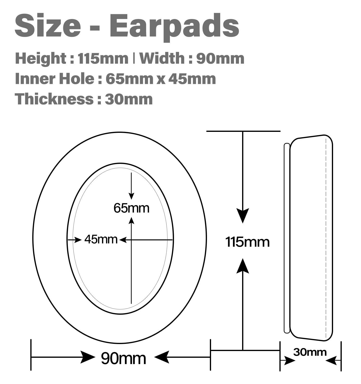 TRANSTEK Earpads for PC38X, PC37X, HD560S, HD599, HD598/SE/CS/SR, HD595 Headphones by TRANSTEK - Thicker Memory Foam I Deeper Inner Hole (Hybrid Velour)