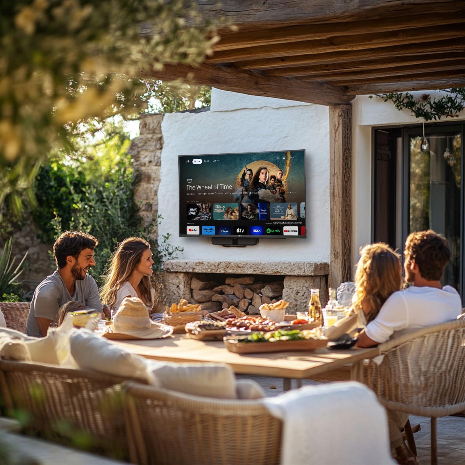 SYLVOX SYLVOX 50 Inch Outdoor Smart Television Weatherproof Google TV, 4K 700NIT High Brightness Temperature Resistant IP55 Waterproof TVs, Anti-Scratch, Suitable for Partial Sun (Patio Series)