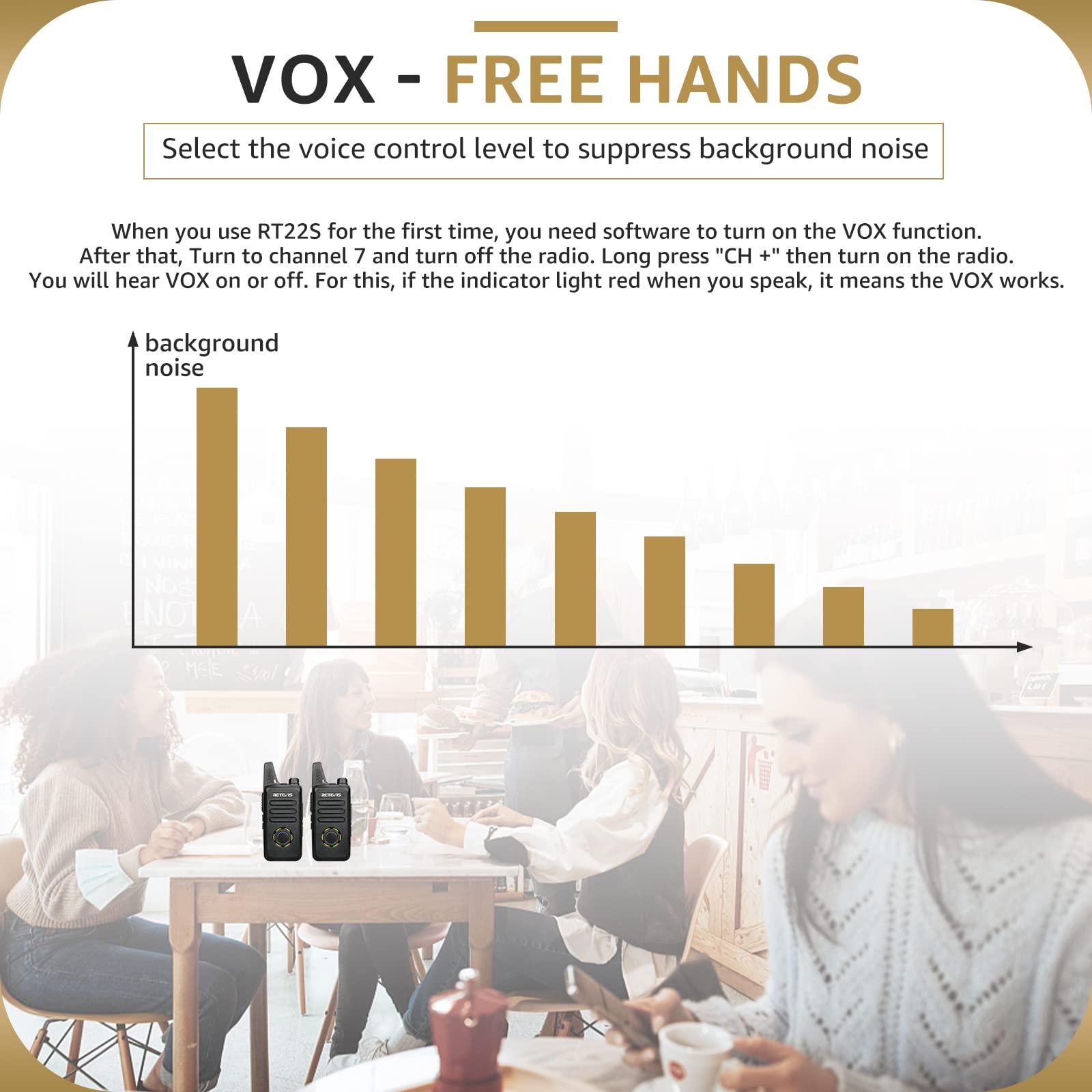 Retevis Retevis RT22S 2 Way Radios Rechargeable with Earpiece(6 Pack) and Rubber Ring