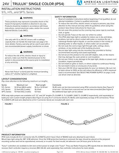 American Lighting American Lighting STL-WW-33 Trulux Standard Grade Indoor Single Color Tape Light Kit, 32.8-feet, Warm White