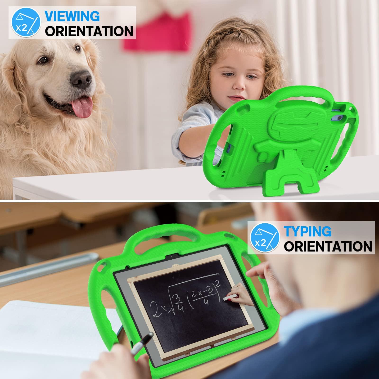 SUPNICE SUPNICE iPad 10th Generation Kids Case, iPad 10.9 Case, [Shoulder Strap][Light Weight Handle] Stand Child Protective Cases Shockproof Cover for iPad 10.9 inch 2022 (10th Gen) - Green