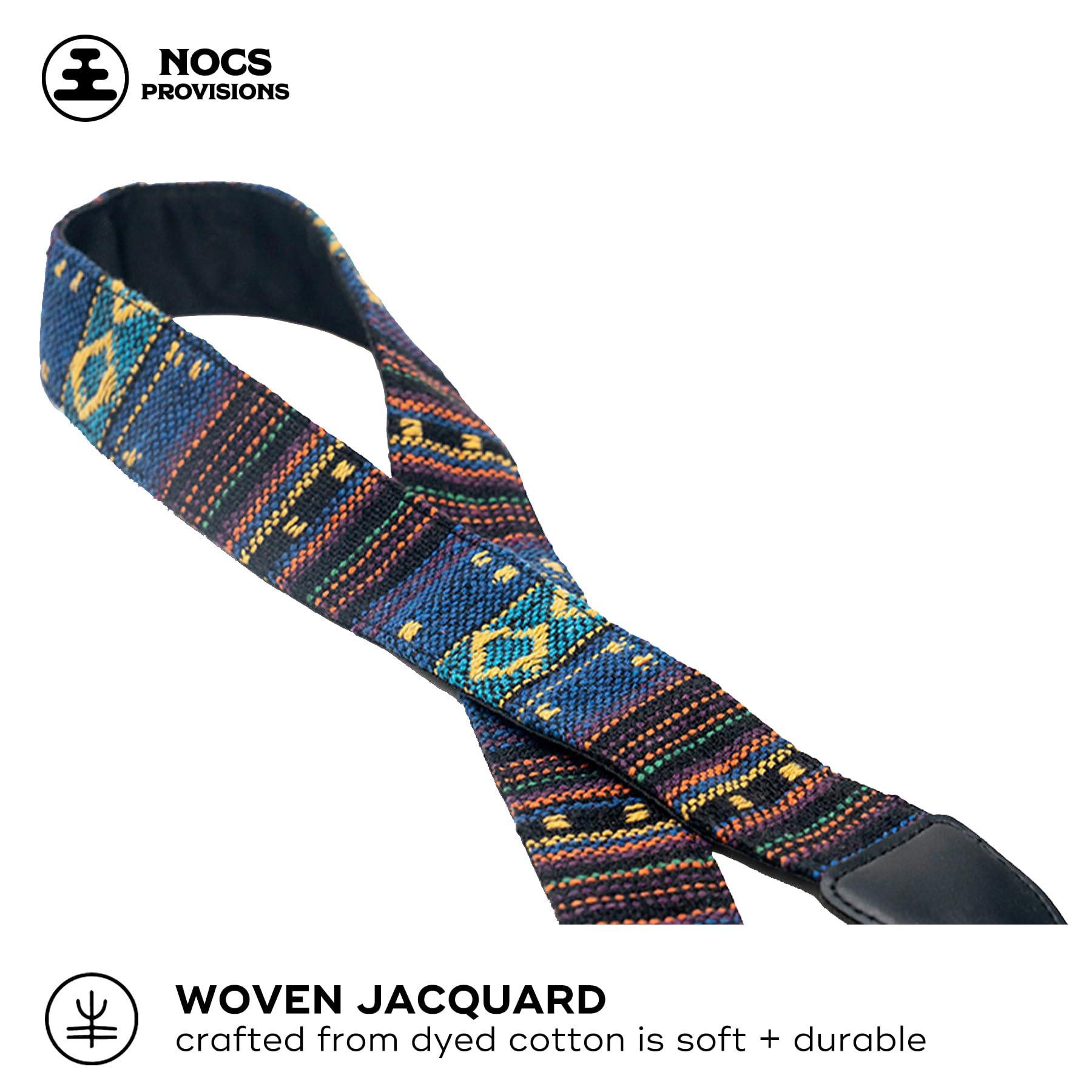 Nocs Provisions Nocs Provisions Woven Tapestry Strap, Binocular & Camera Reinforced Adjustable Fit Universal Wide Shoulder & Neck Strap for Men & Women - Midnight