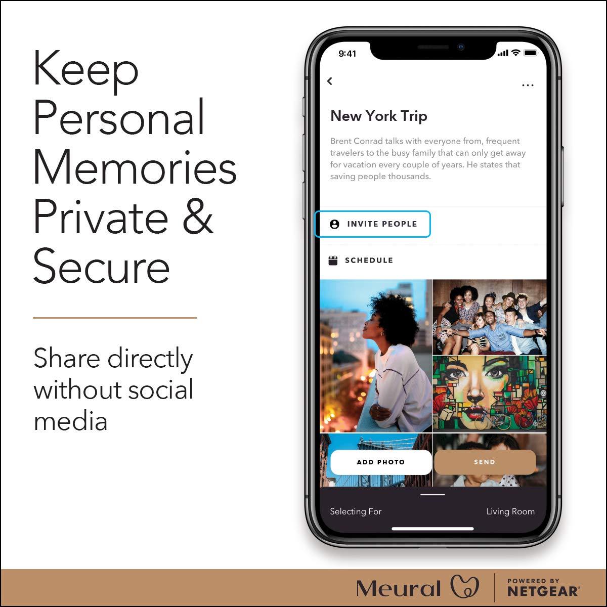 NETGEAR Meural Digital Photo Frame with WiFi 13.5\"x7.5\" Send NFTs, Pictures, and Videos with Meural App, Smart Frame Includes Built-in Stand and Wall Mount (MC315GDW)