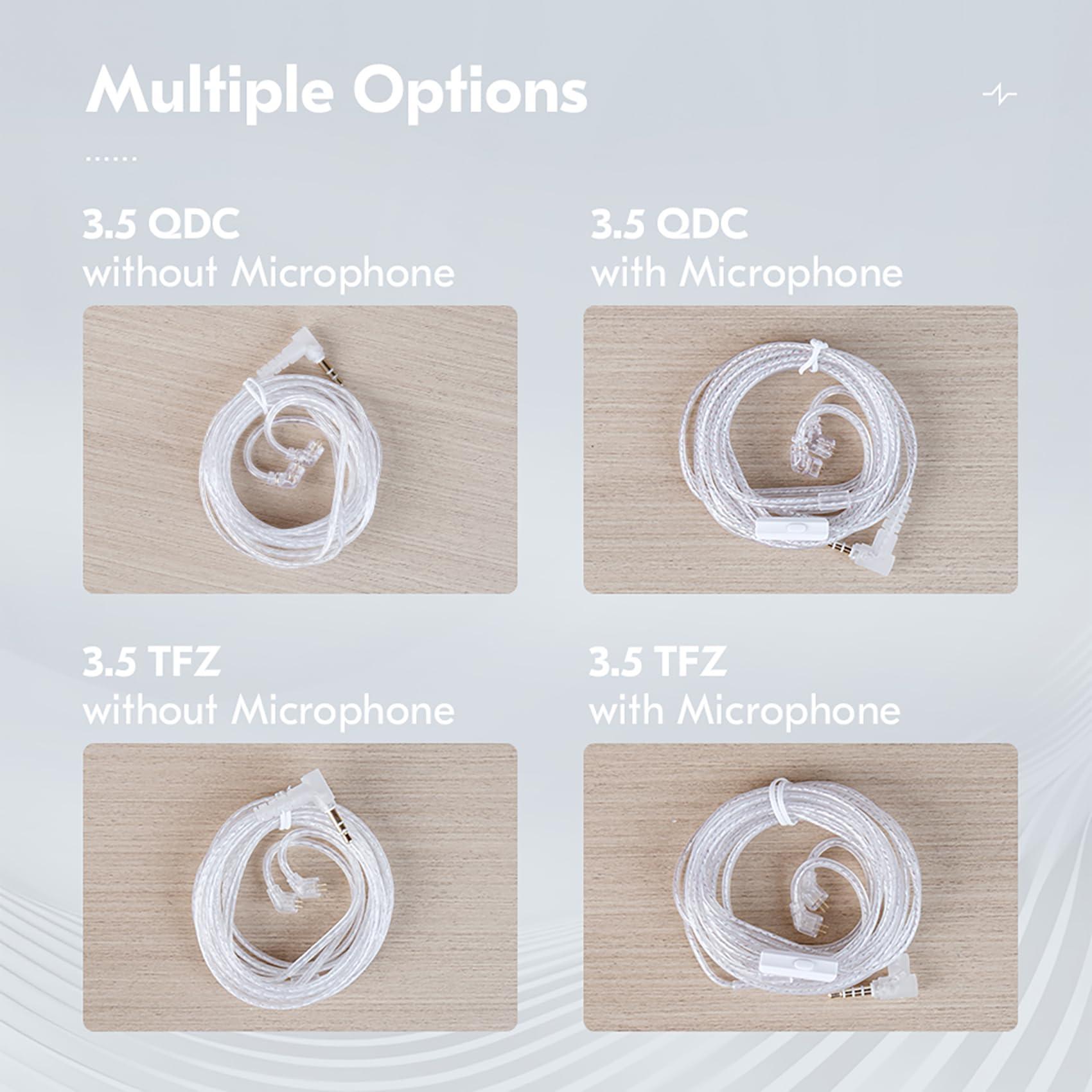 H HIFIHEAR 2 Meter Length Long IEM Cable, in Ear Monitor Cable, CCZ UP01 Plus 5N OFC Replacement Headphone Extension Cable QDC Pins for KZ ZS10 PRO/ZSN PRO X/EDX PRO/Castor/ZS12 PRO X (2PIN-C 3.5MM, without Mic)