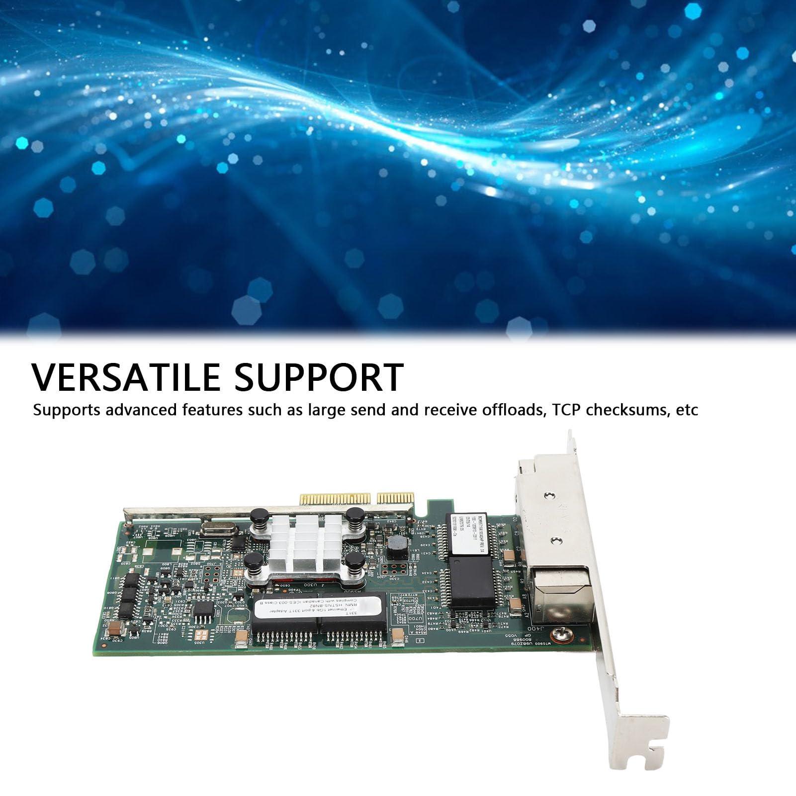 Generic PCIe Gigabit Network Card, Network Server Adapter for BCM95719 Chip,4 Port PCI Express Ethernet Adapter for Desktop PC, Multifunction Support