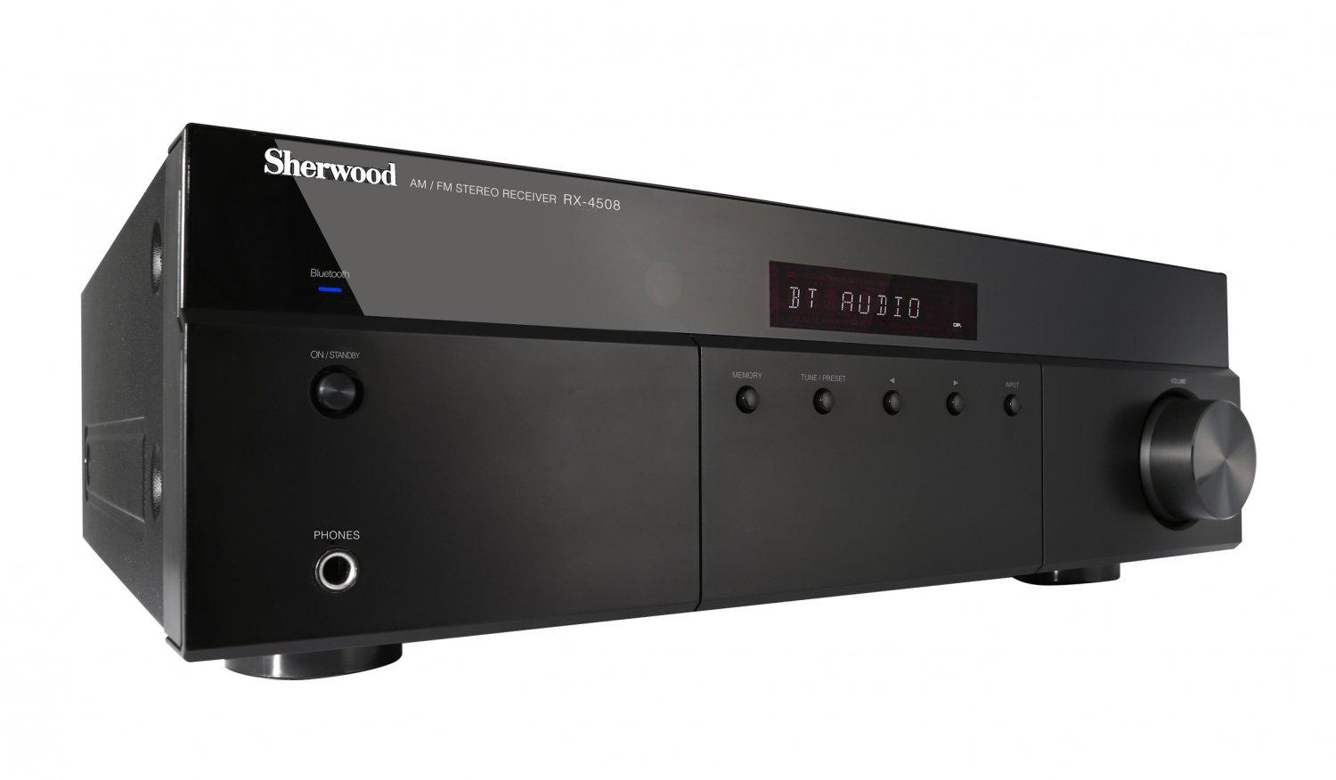 Sherwood Sherwood RX4508 200W AM/FM Stereo Receiver with Bluetooth, Black