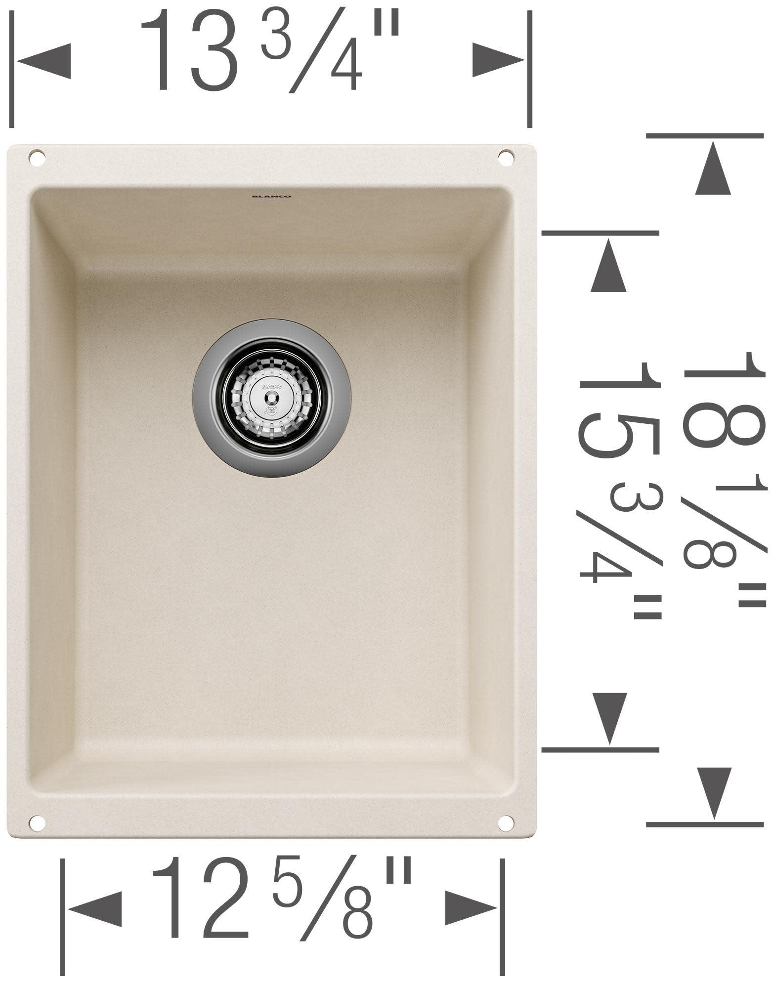 BLANCO BLANCO 517676 PRECIS SILGRANIT Medium Undermount Kitchen Sink, Truffle