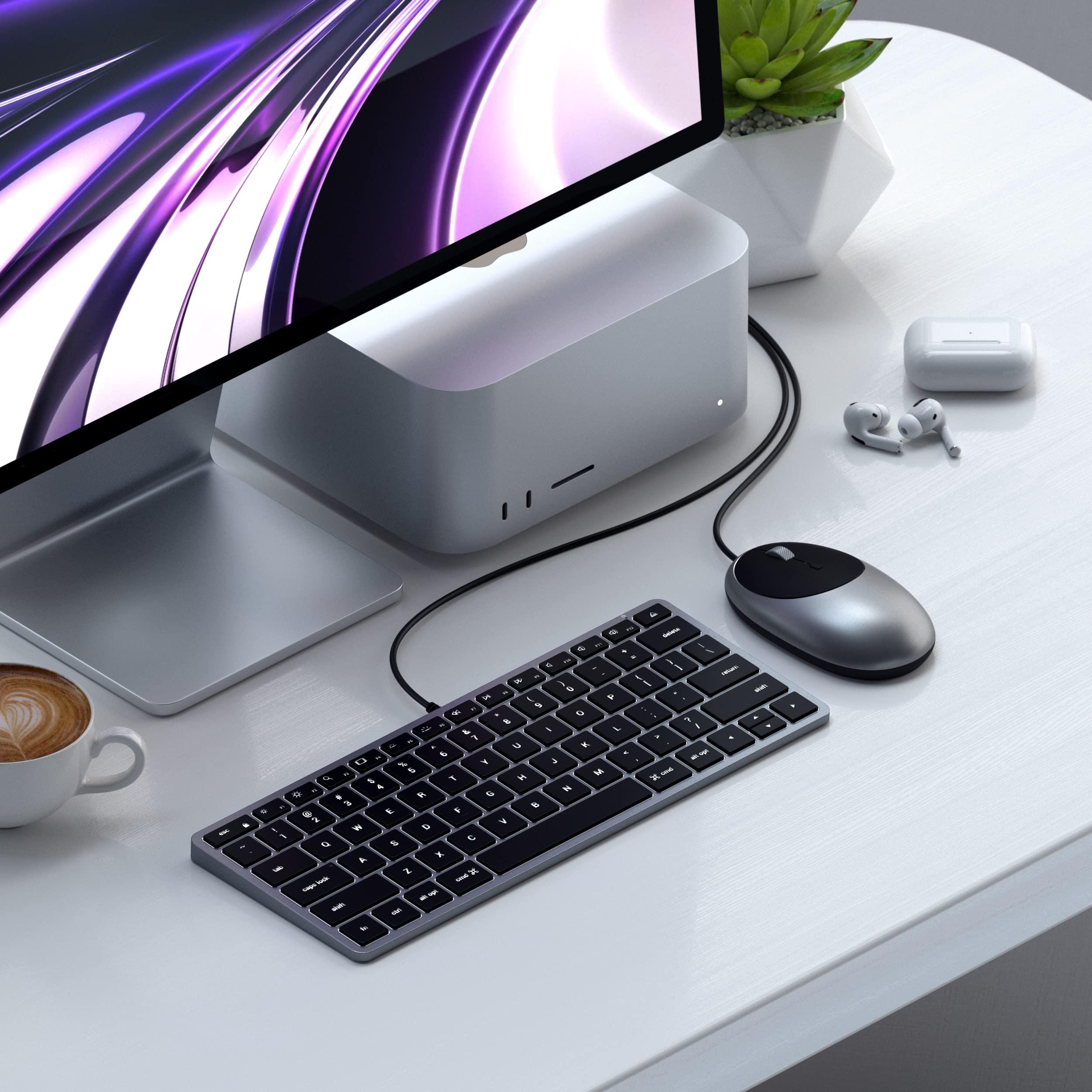Satechi Satechi Slim W1 Wired Keyboard & Aluminum C1 Wired Mouse Bundle, USB C Connection, Backlit Keys, Adjustable DPI, for MacBook Pro/Air, iPad Pro/Air, iMac, Latops, Desktops, and Tablets