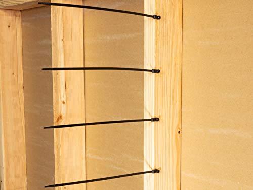 Secure™ Cable Ties 4 Inch Black Mount Head Zip Tie - 100 Pack