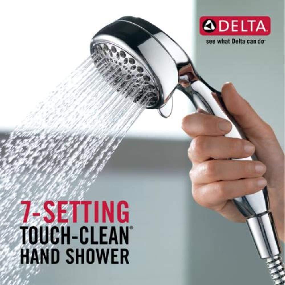 DELTA FAUCET Delta Faucet 7-Spray Touch-Clean Hand Held Shower Head with Hose, Chrome 75700