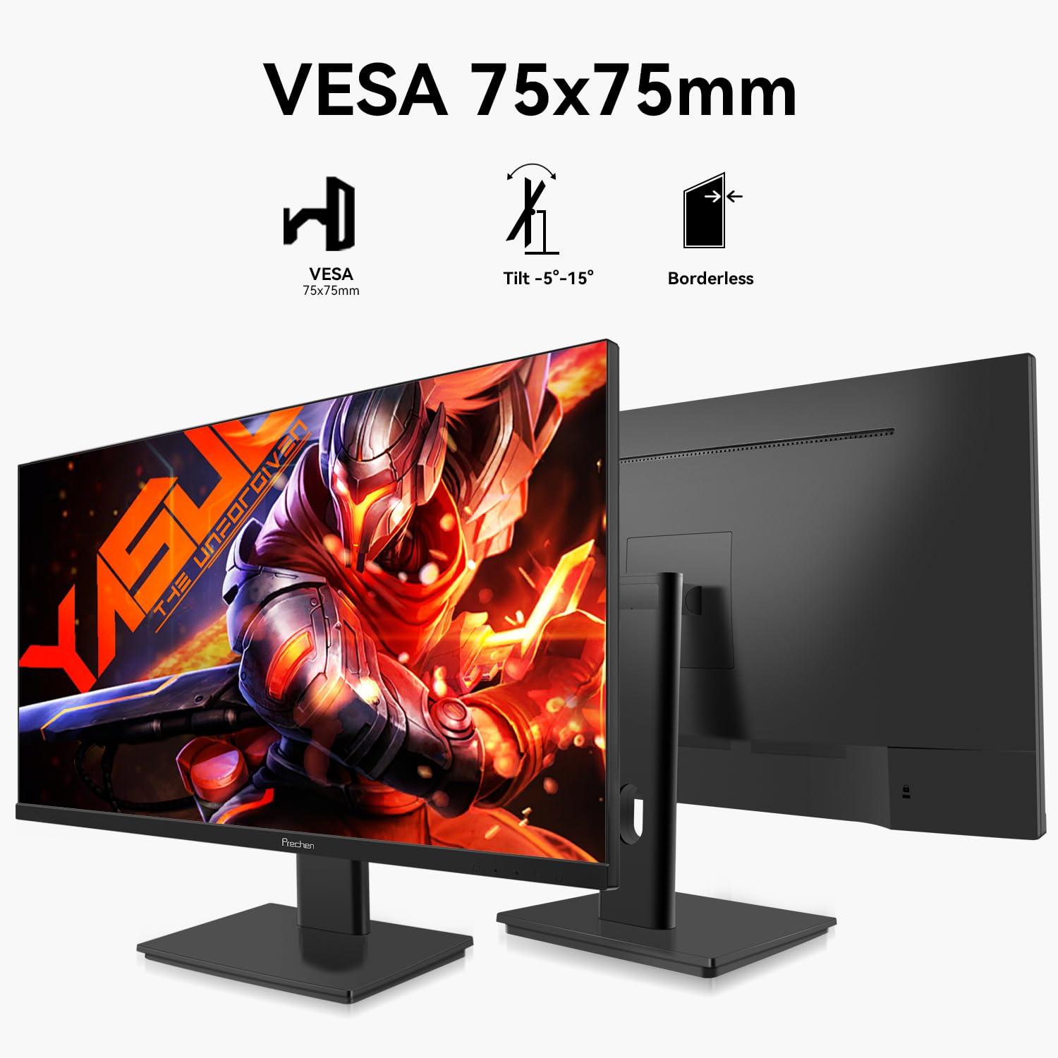 Prechen 27 Inch 2K 240Hz QHD 2560x1440P Gaming Monitor, 1ms, 400cd/m, 100% sRGB PC Screen, AMD FreeSync Premium Pro Compatible, 2X DispalyPort 1.4 & HDMI 2.0, Dual Built-in Speakers, VESA Supports, Black