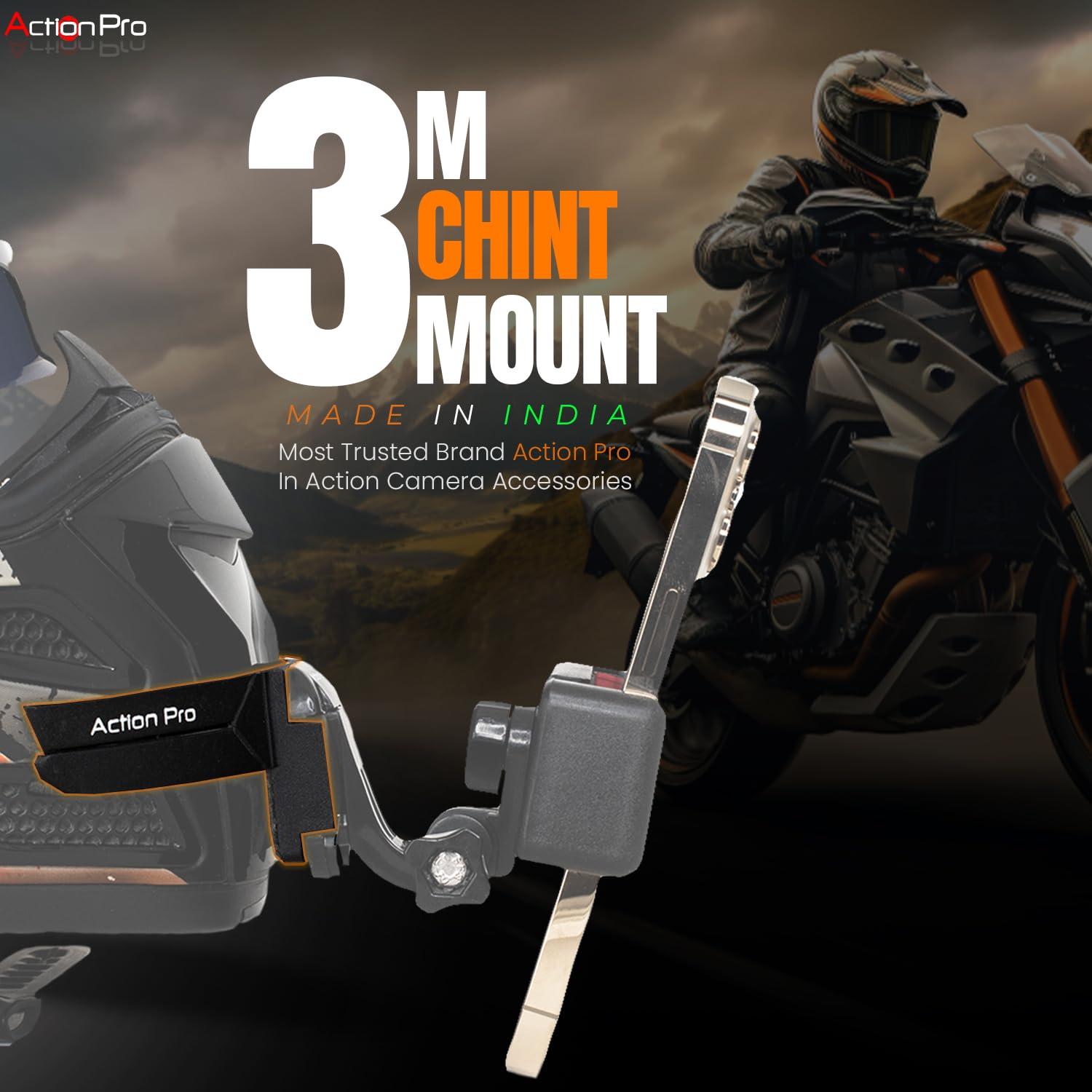 Action Pro Action Pro Helmet Chin Mount Strap Compatible with All Smartphones GoPro Hero 12 11 10 9 8 7 6 5 4 SJCAM DJI Osmo and All Action Cameras (3M Chin Mount)