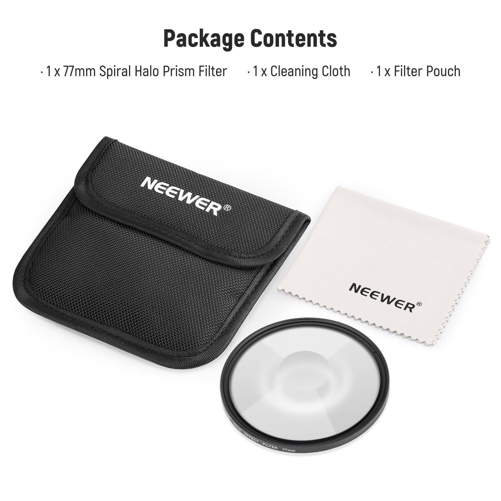 Neewer NEEWER 77mm Spiral Halo Camera Lens Filter, Prism K9 Optical Glass Special Effects Filter Photography Camera Lens Accessories with Tunnel Vision Warped Circular Halo Frame Effect
