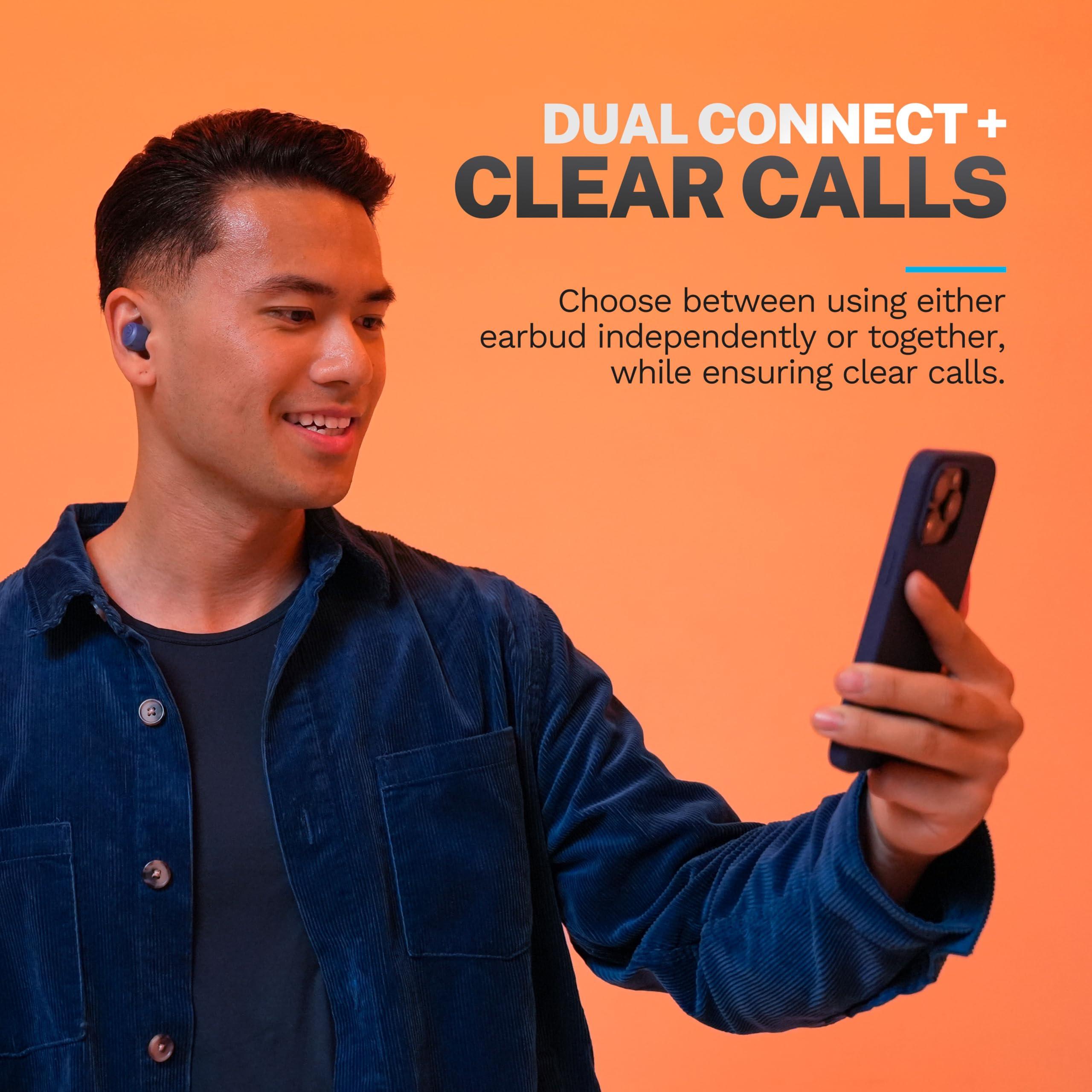 JLab JLab Go Air Pop+ True Wireless Earbuds, in Ear Headphones, Bluetooth Earphones, 35H Playtime Ear Buds, Bluetooth Earbuds with Microphone, USB-C Charging Case, Dual Connect, EQ3 Sound, Navy Blue