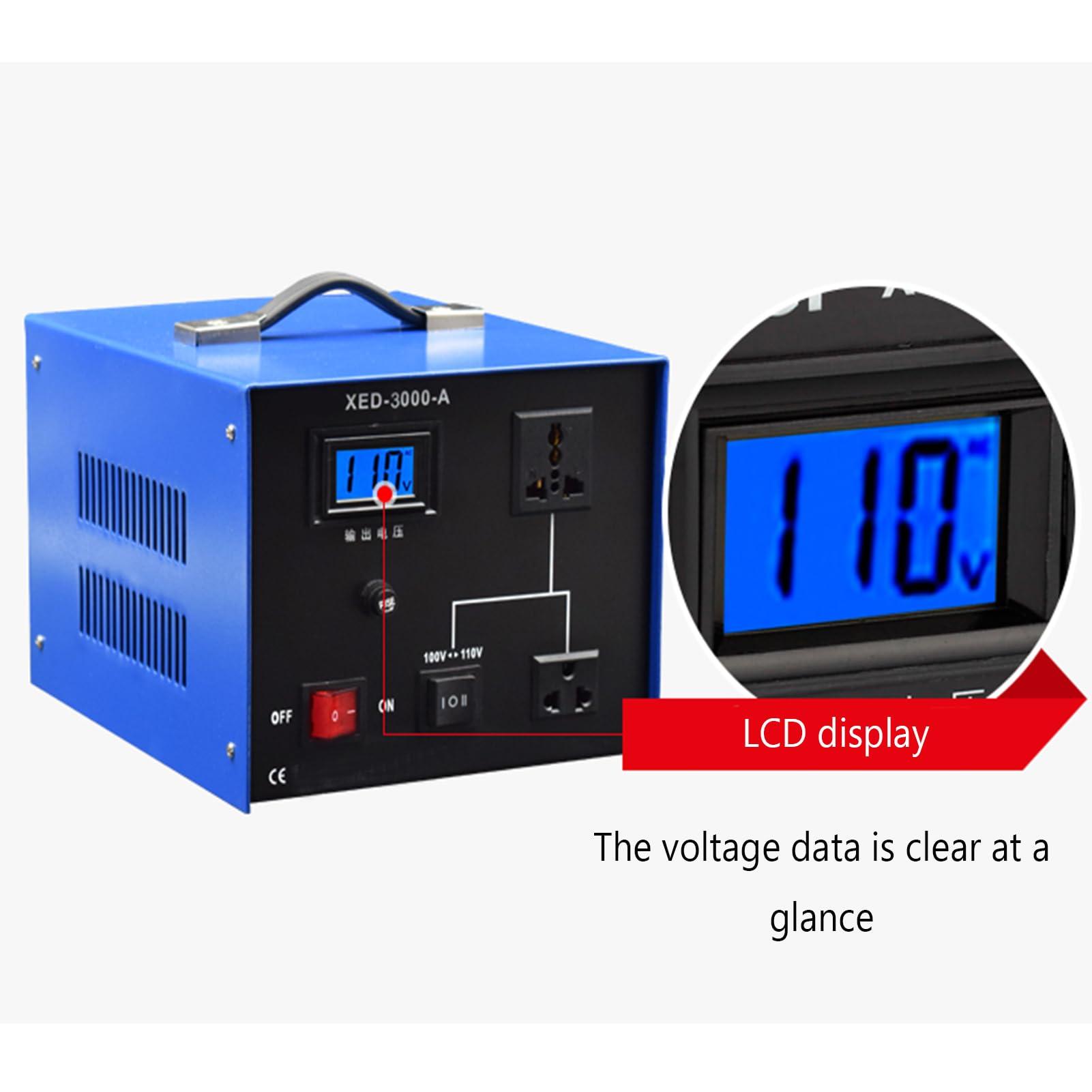 DirectNine Basics Voltage Converter Transformer,Power Converter Heavy Duty Step Down Voltage 220v to 110/100v Converter Household Appliances Power Conversion,Blue,2000W