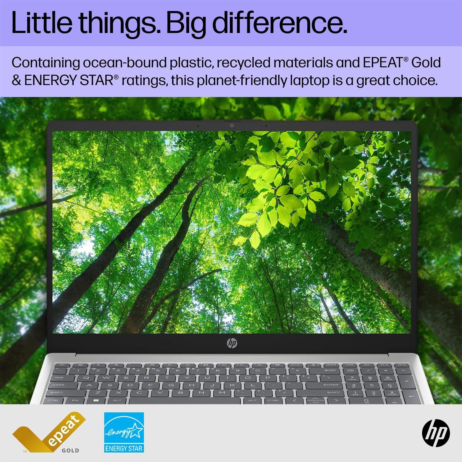 HP HP 15.6" HD Laptop, 13th Gen Intel Core i5-1334U Business Laptop, 8GB RAM, 512GB SSD, Iris Xe Graphics, Anti-Glare, Bluetooth, WiFi 6, HDMI, Silver, Windows 11 Home with Designed Mouse