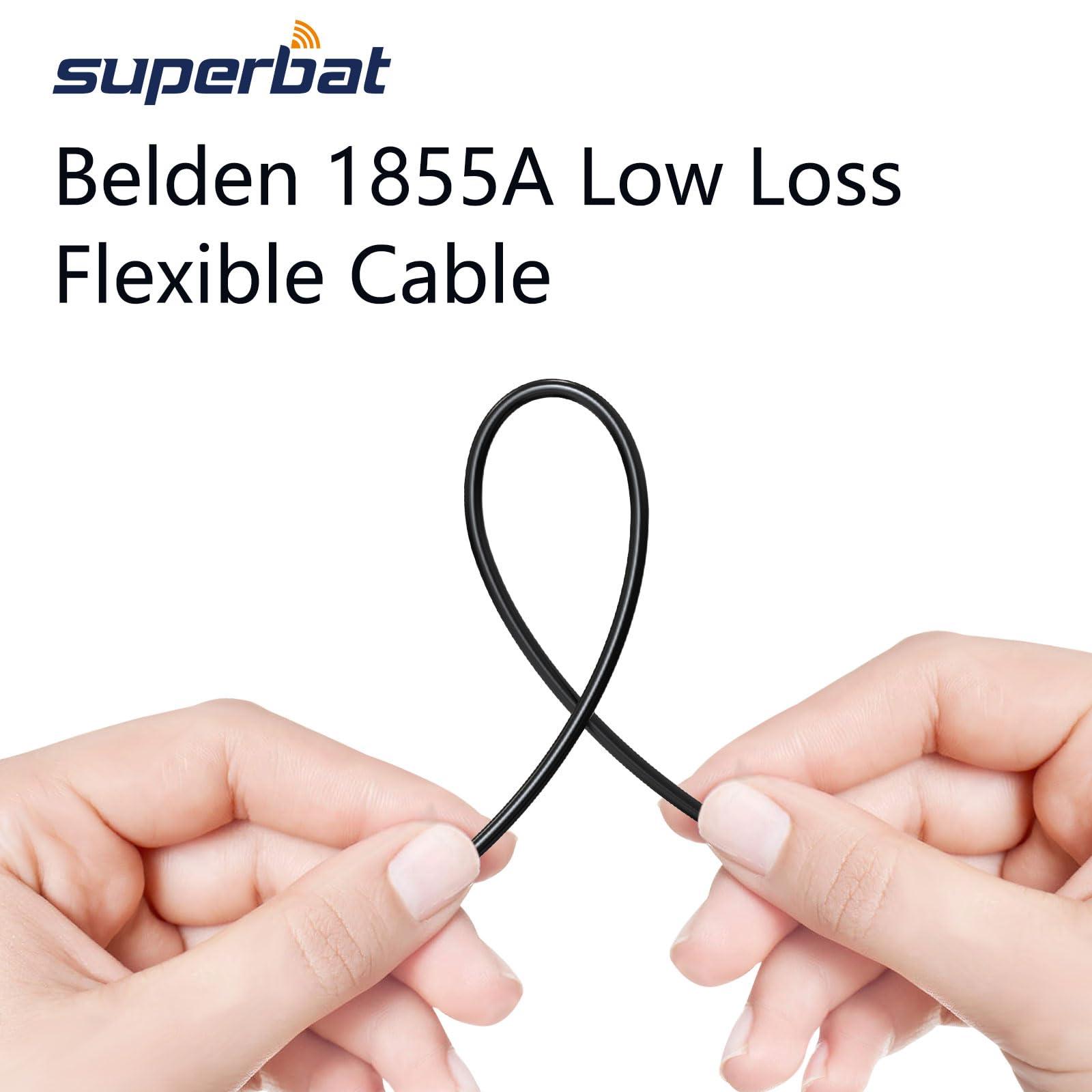 Superbat Superbat Belden 1855A Thin and Flexible Coaxial Cable 100ft,75 Ohm Low Loss Serial Digital Coax for Professional Video Production and Broadcasting,Support 3G 6G HD SDI 1080P Signal Transmission