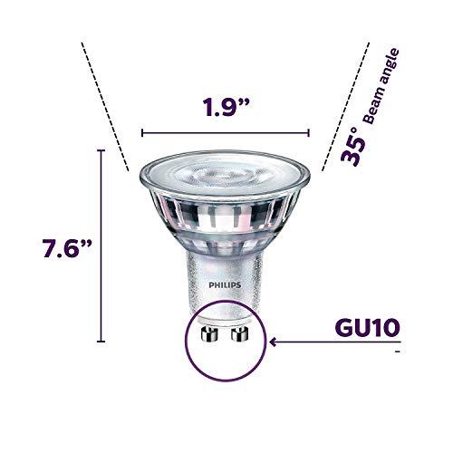 Philips LED Philips LED GU10 Dimmable Spotlight Bulb - Pack of 3 - 50 Watts, Bright White - Energy Star Certified, Title 20 Compliant