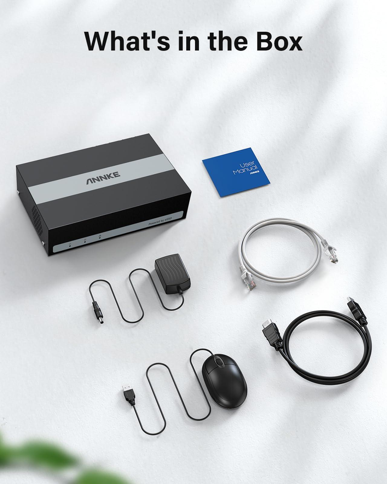 ANNKE ANNKE 8CH 3K Lite Digital Video Recorder with 1TB Embedded SSD Solid State Hard Drive, 24/7 Video Recording with 8 Channel, AI Human/Vehicle Detection, H.265 5-in-1 Security DVR, Hardware Encryption