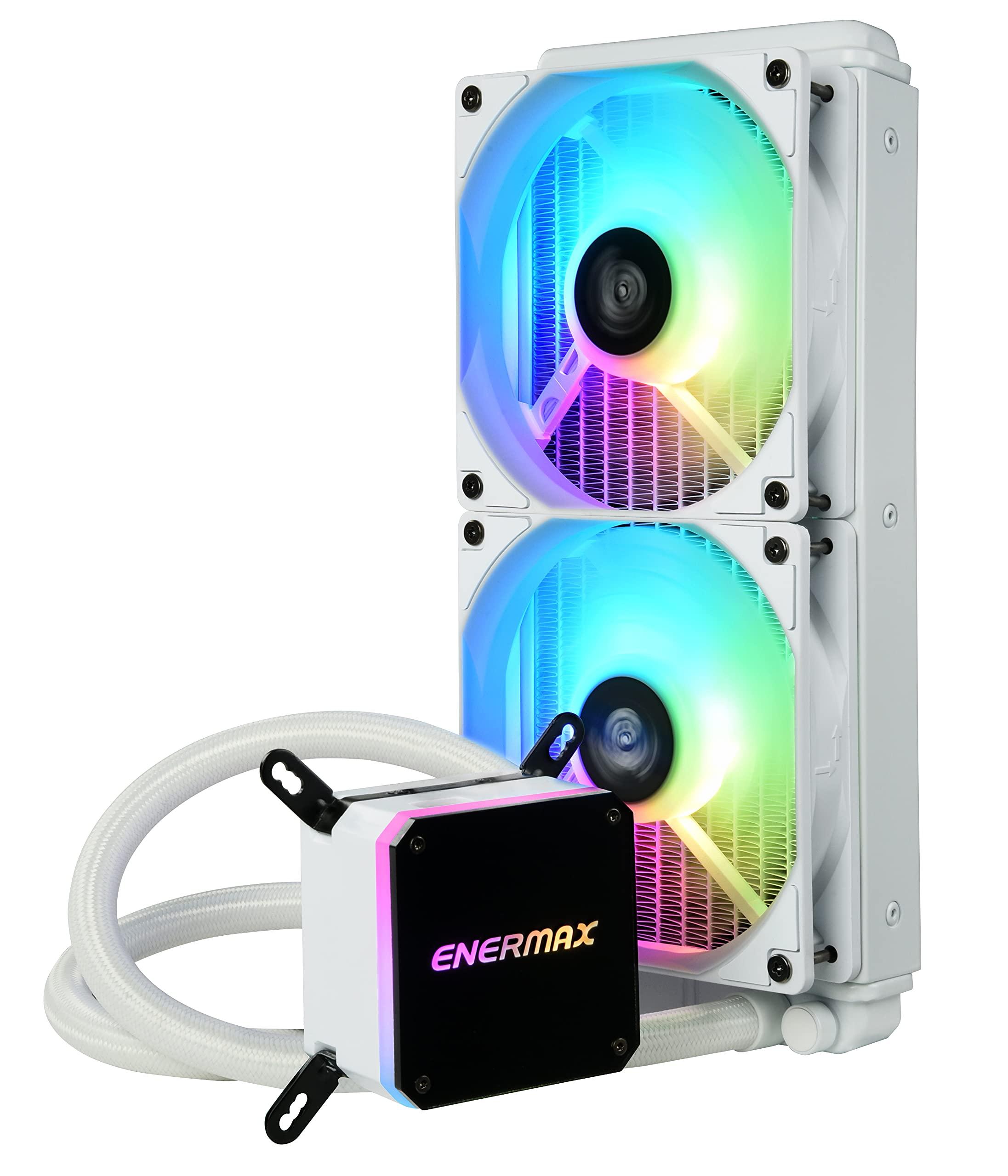 Enermax Enermax Liqmax III 240 White A-RGB AIO CPU Liquid Cooler - 240mm Radiator, 120mm ARGB PWM Fan, for Intel LGA1700/AMD AM5, 5 Year Warranty