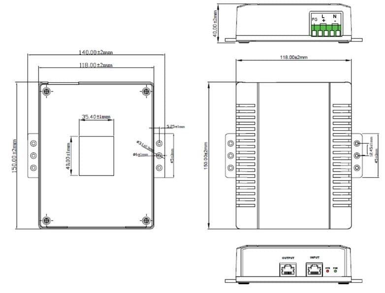 Tycon Power TP-DCDC-A2456GD-BT - 22-35VAC or VDC Input, 56V 802.3bt Gigabit PoE Output, 90W