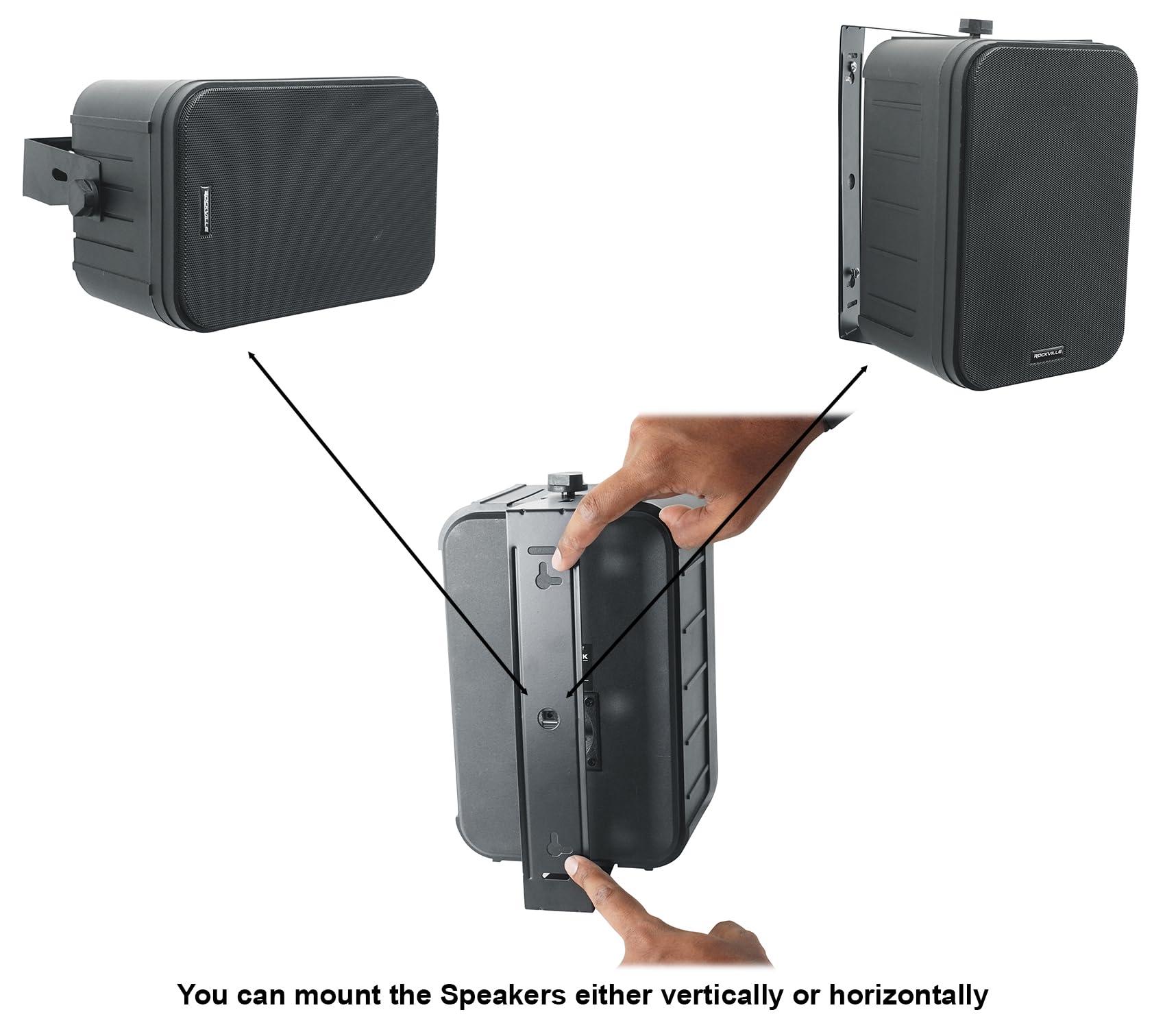 Rockville Rockville Bundle: (5) 2 HP65S-8 Black 6.5" Indoor/Outdoor Swivel Home Theater Speakers 8-ohm (5 Items)