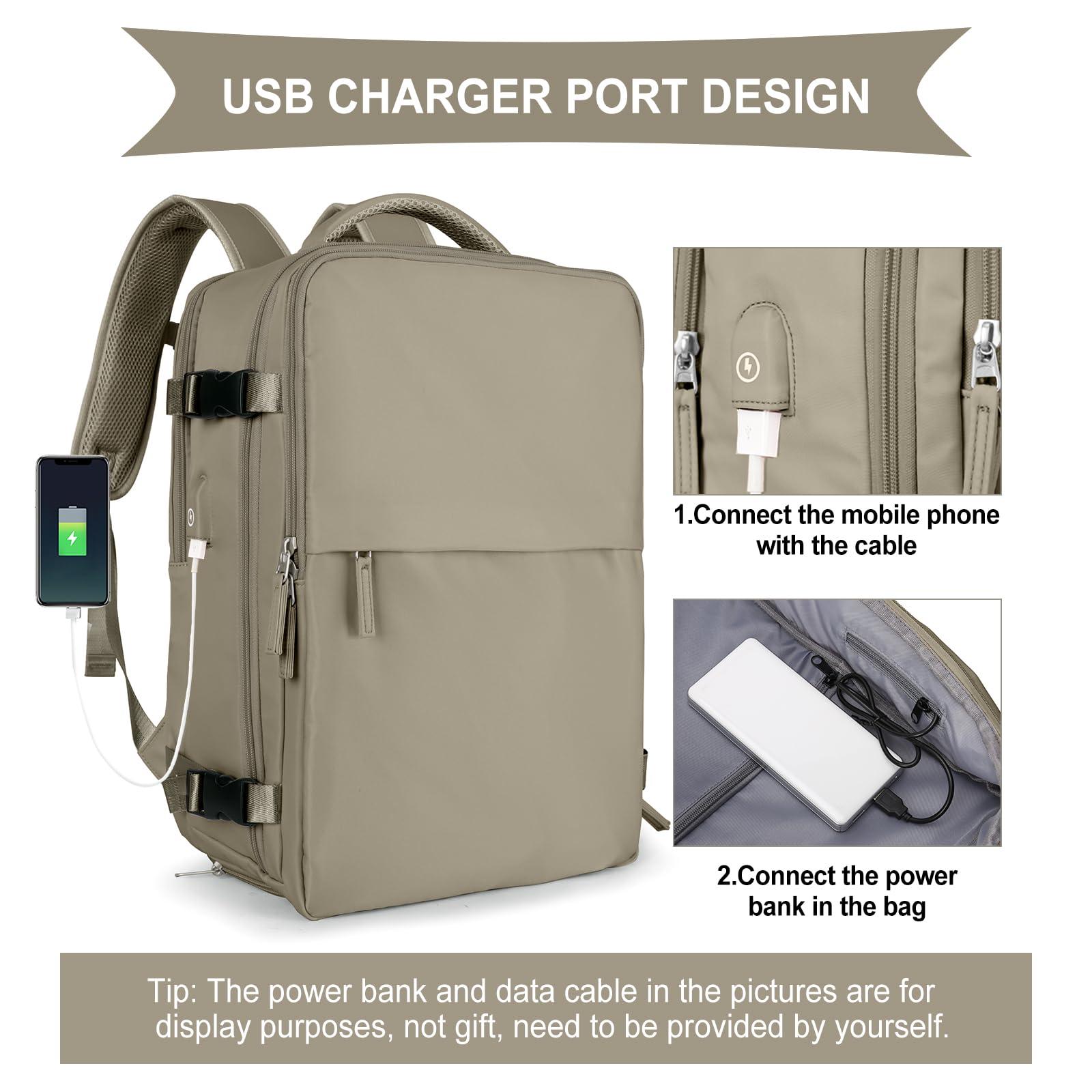 coowoz coowoz Travel Backpack For Women Men Airline Approved,Carry On Backpack,Large Hiking Backpacks Waterproof Outdoor Sports Rucksack Casual Daypack Fit 15.6 Inch Laptop College Backpacks(Coffee)