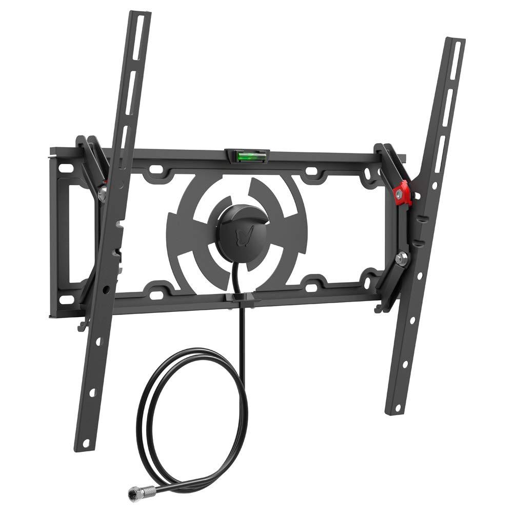 Barkan Barkan TV Wall Mount with Integrated HDTV Indoor Antenna Holds up to 110 lbs Auto Lock Patented Max Range 35 Mile Fits LED OLED LCD TVA31 Black 19 - 65 Tilt Antenna TV Mount