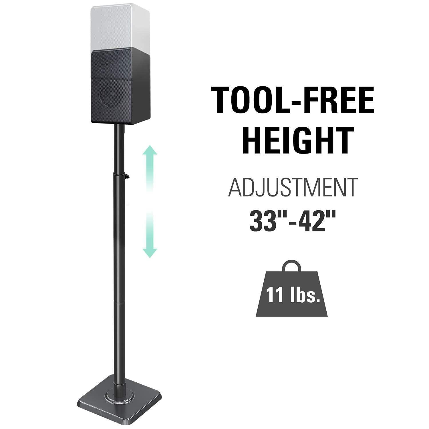 Mounting Dream Mounting Dream Speaker Stands for Small Bookshelf Speakers Set of 2 Floor Stand Mount 11LBS Capacity, MD5420 Soundbar Mount Above or Under TV with Detachable Extended Plates Fits Soundbar up to 22lbs