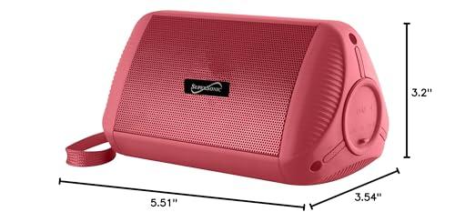 Supersonic Supersonic SC-1450IPX Water Resistant Portable Bluetooth TWS Speaker, IPX6 Water Resistant, Secure Pairing, Micro SD Card Slot, 3.5mm Input, Rechargeable, Convenient Wrist Band (Red)