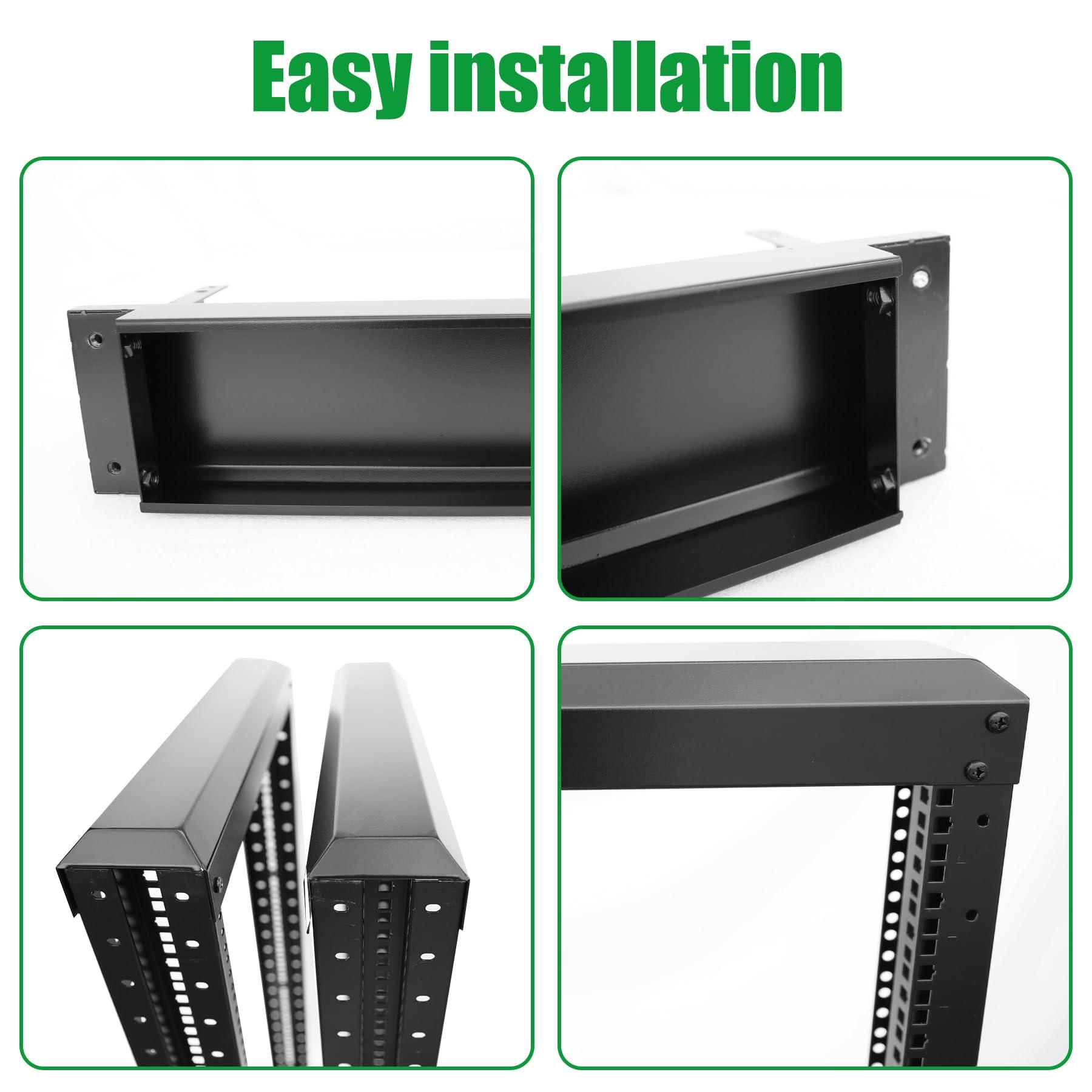 Global Rack 27U Server Rack/4-Post 19in Network Rack/Open Frame Rack with Wheels, Heavy-Duty Frame Cabinet/Adjustable Depth 15.75-13.75in GLOBALRACK(4POST-600-27U)