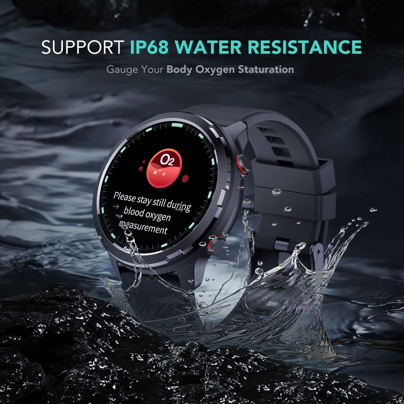 SKG SKG Smart Watch,Rugged Outdoor Watch with GPS, Fitness Tracker with Heart Rate, SpO2, Sleep Monitor, IP68 Waterproof, Multi-Sports, 3-Axis Compass,Blood Oxygen,''1.32''Screen Android iOS,Gift,V9C