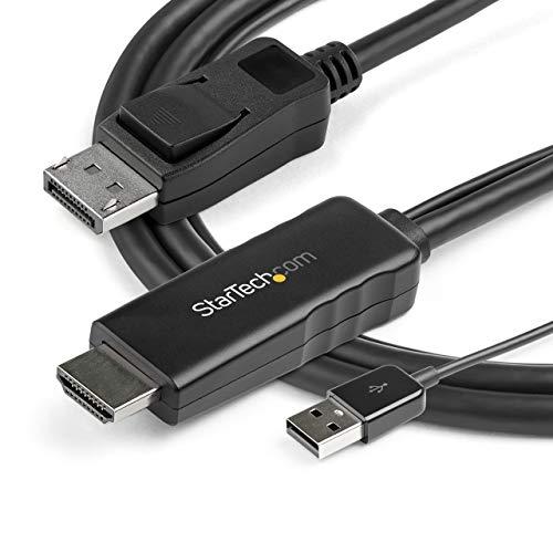 StarTech StarTech.com 10 ft. (3m) HDMI to DisplayPort Cable with USB Power - 4K 30Hz Active HDMI 1.4 to DP 1.2 Converter (HD2DPMM10), Black
