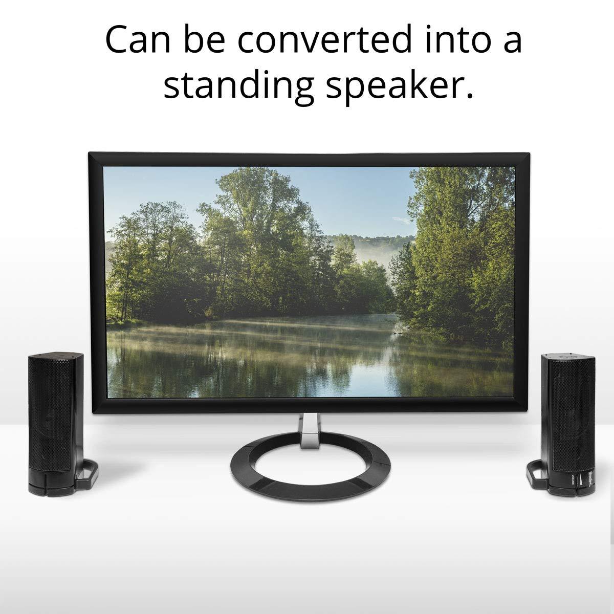 Syba PC USB Powered Monitor Speaker Sound Bar 3.5mm Audio Wired Soundbar Speaker Converts to Vertical Desktop Speaker CL-SPK20037