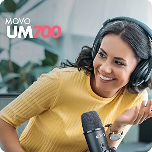Movo Movo UM700 Computer Condenser USB Gaming Mic with Adjustable Pickup Patterns - Microphone for PC, PS5, Podcasting, Streaming, ASMR