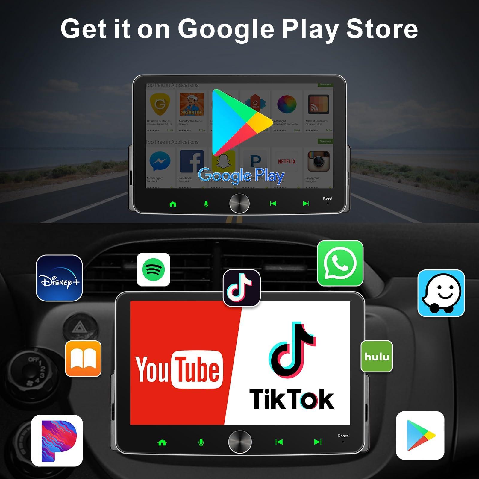 IYING Wireless CarPlay Single Din Android Auto, 4G+64G 7 Inch Touchscreen Car Stereo with Bluetooth, Wireless CarPlay, GPS Navigation WiFi AM/FM Multimedia Player Head Unit