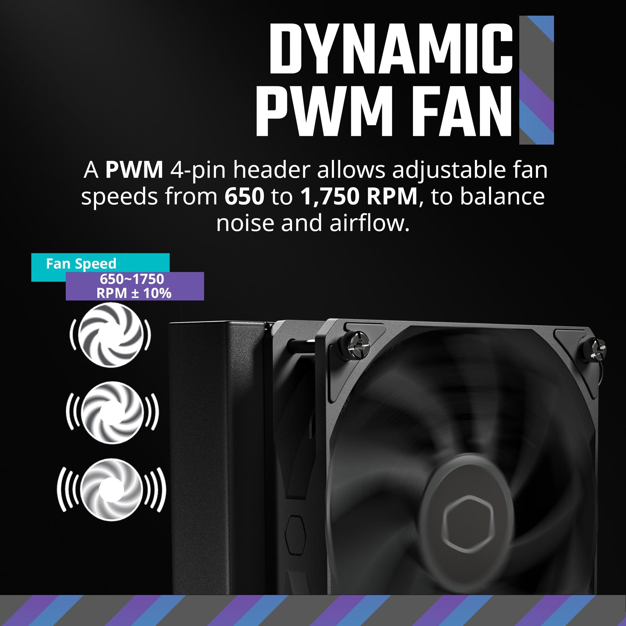 Cooler Master Cooler Master 120L Core Close-Loop AIO Liquid Cooler, R7|i5 Gen S Dual Chamber Pump, 120mm PWM, 120mm Radiator, White Lighting, AMD Ryzen AM5|4, Intel LGA 1851|1700 Platform