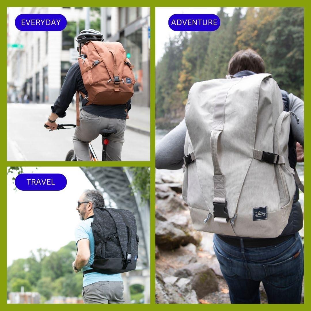 Skyway Skyway Luggage Rainier Weekender Backpack, Eco-Friendly, Made of 100% rPET Travel Laptop Bag for Women & Men, Flight Approved Carry On Bag, 43L, Tahoe Blue