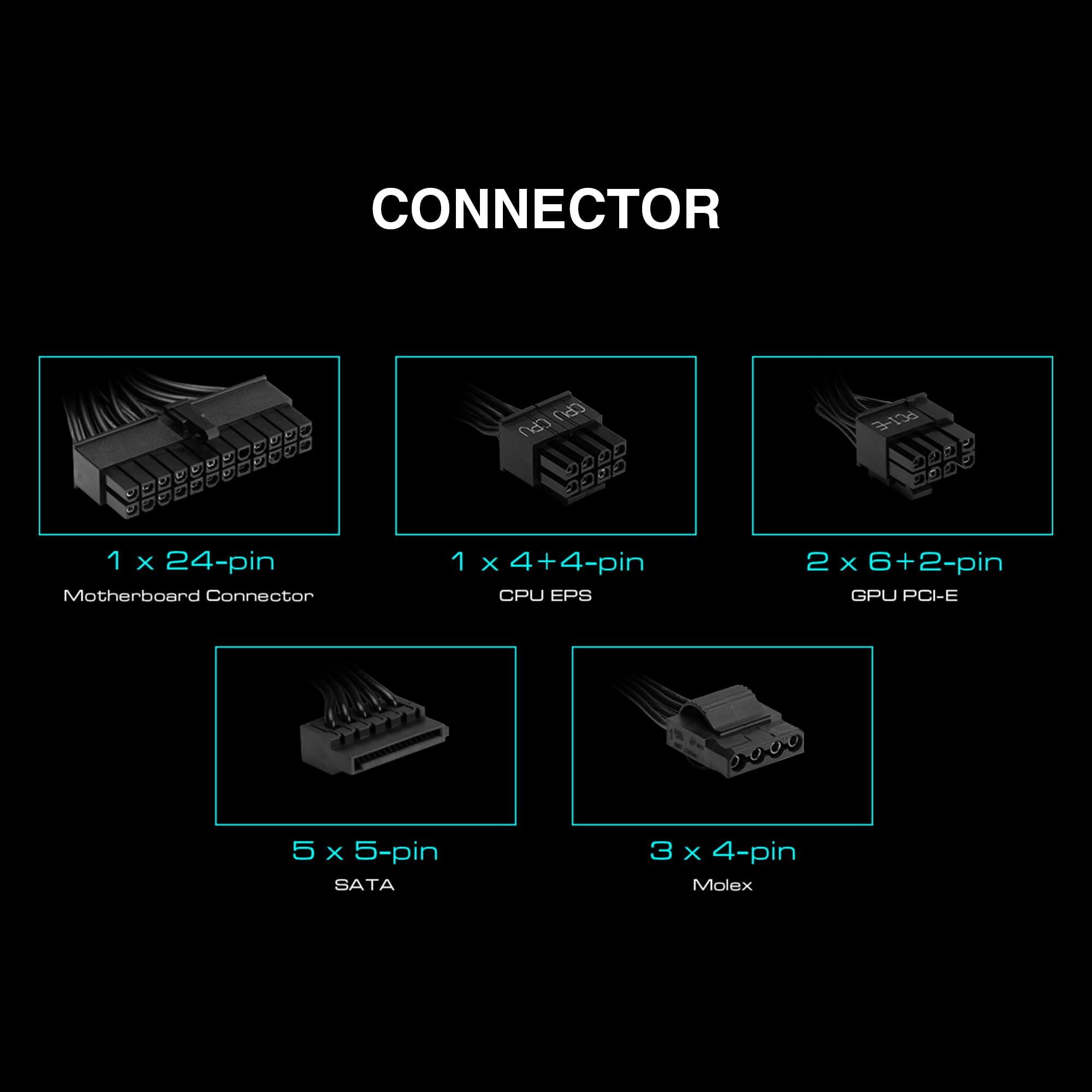GAMDIAS GAMDIAS 550W Gaming PC PSU, 80 Plus ATX Bronze 12V Power Supply for PC Computers with Active PFC, Helios M1-550B