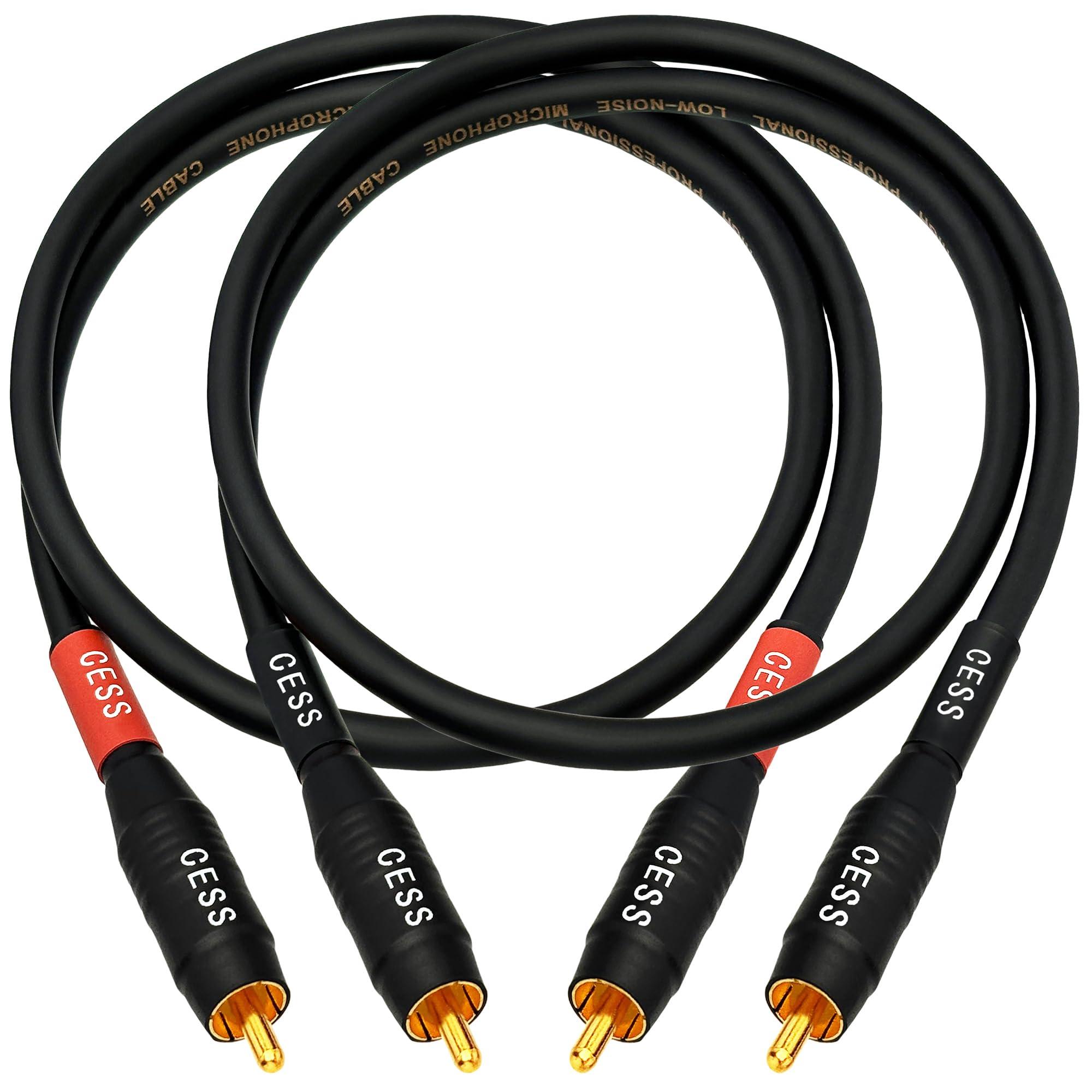 CNCESS CESS-075-2f Heavy Duty Waterproof RCA Cable, Phono Male to Male (2 FT)