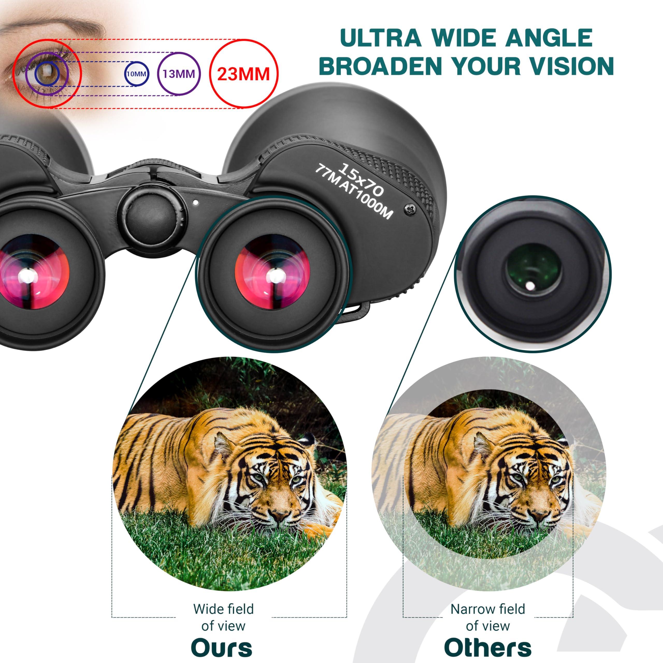 ESSLNB ESSLNB Giant Binoculars Astronomy 15X70 with Phone Adapter Tripod Adapter and Carrying Bag FMC Waterproof Binoculars for Adults Kids